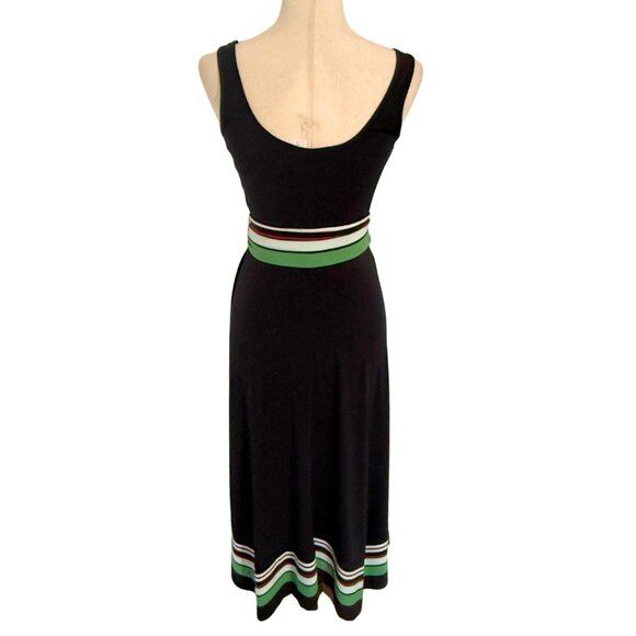 NWT White House Black Market Black Green Tank A-line Dress Sleeveless XXS Midi - Picture 4 of 13